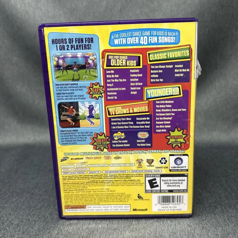 2011 Just Dance Kids 2 Xbox 360 Kinect Game CIB Complete Kids Dance Party READ